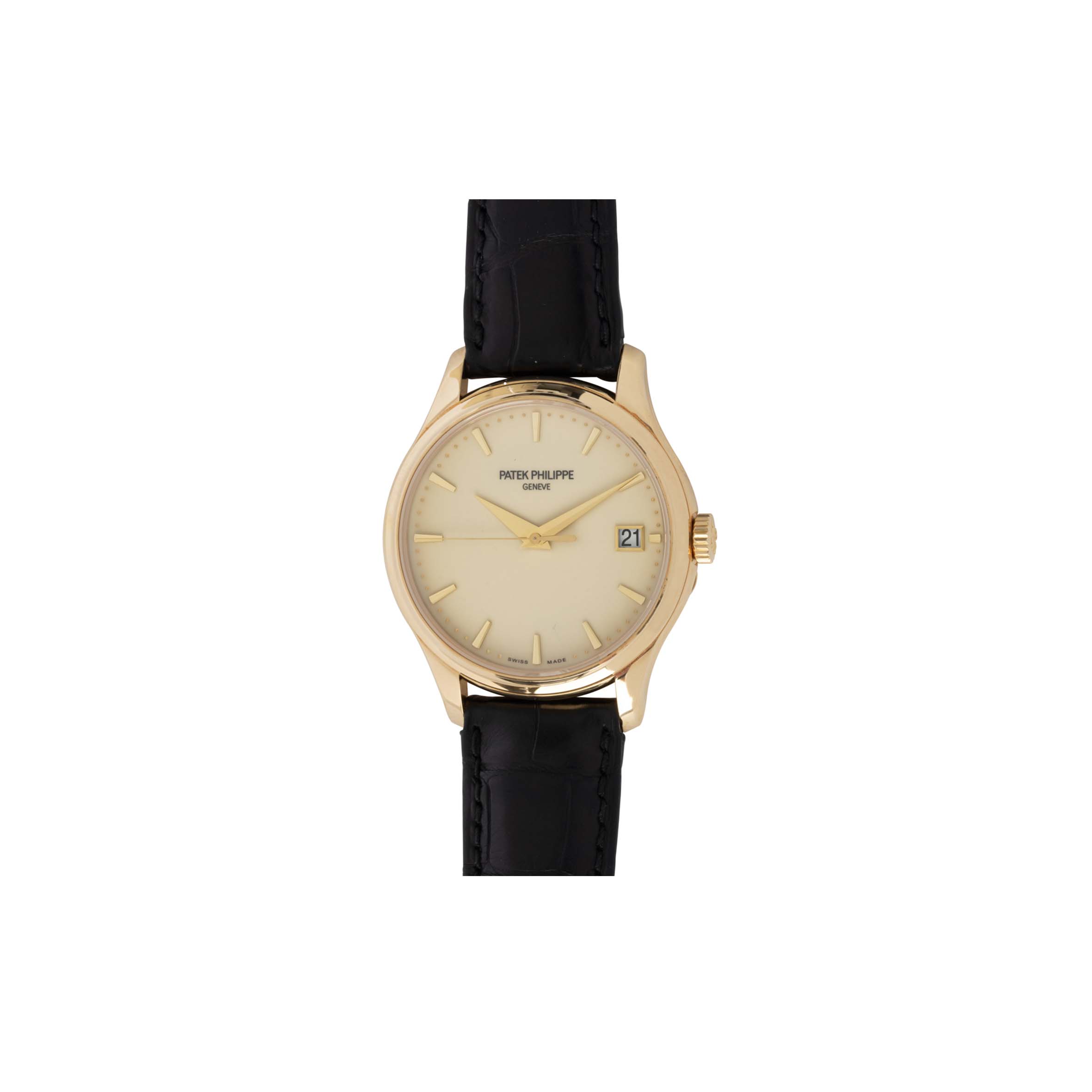 P**ek Ph**ppe calatrava yellow gold lacquered ivory dial watch 5227j-001